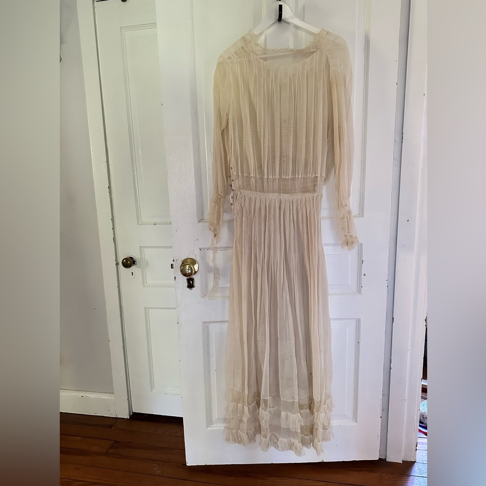 Antique Edwardian lawn dress wedding dress - Picture 7 of 14
